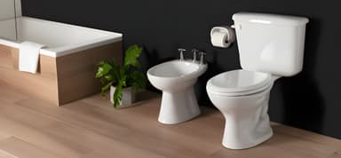 Un inodoro y un bidet